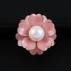 Camellia Pearl Oil Flower Brooch, Grand Carver Button Brooch, Women's Suit Accessory Shawl Button