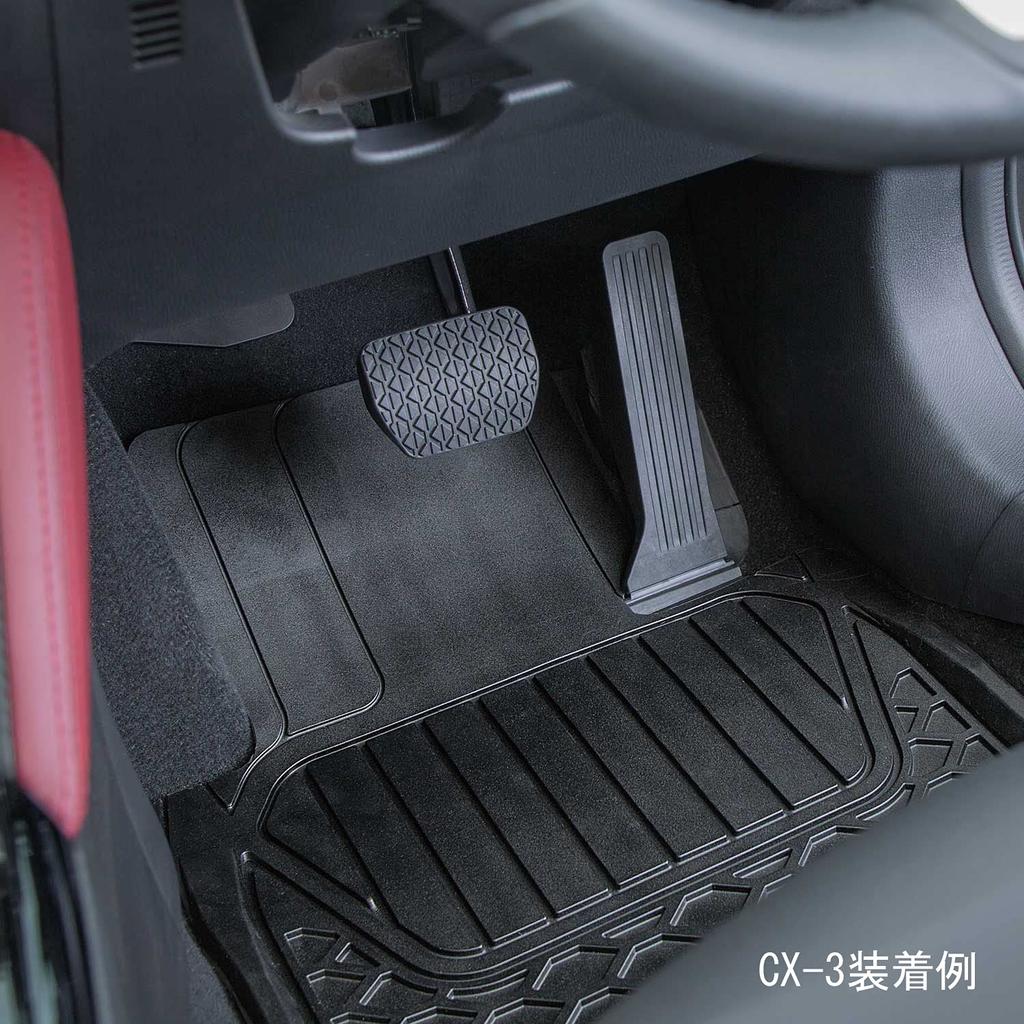 BONFORM FlexGuard Auto für vorne Einzelmatte mit Zuschnittmatte, Klein-/Standardwagen, Sitze, Linien, 48x65cm, Schwarz, 6455-01BK