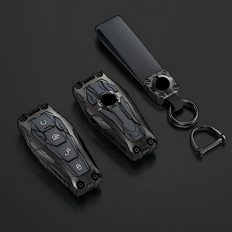 Metal Car Remote Key Cover Case Holder Shell Bag Keyring Fob for BYD New ATTO 3 Atto 2 Shark 6 Dolphin Mini Seal U 05 Sealion 07
