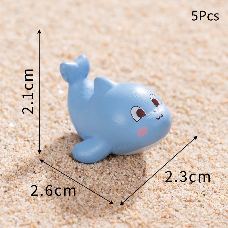 5/10Pcs Cute Mini Sea Animals Statue Aquarium Home Desktop Micro Landscape Resin Fish Tank Aquarium Decoration Accessories