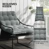 Outdoor Lounger, thick padding, rust-resistant steel frame, 62W x 110D x 88H cm, Grey/Black