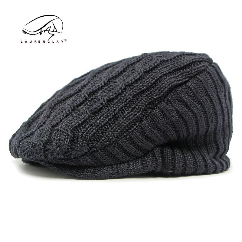 Retro Wool Beret Women's Autumn and Winter Knitted Hat Fleece Warm Cap Casual Forward Hat Men