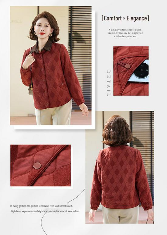 2026 Stylish Loose-Fit Jacket for Middle-Aged and Elderly Mothers - Spring/Autumn