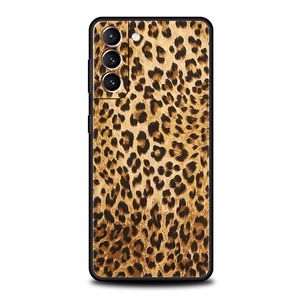 Leopard Print Phone Case for Samsung Galaxy S24 S23 S22 S20 S21 FE Ultra S10 S10E S9 S8 Plus 5G Silicone Cover Fundas Capas Bag