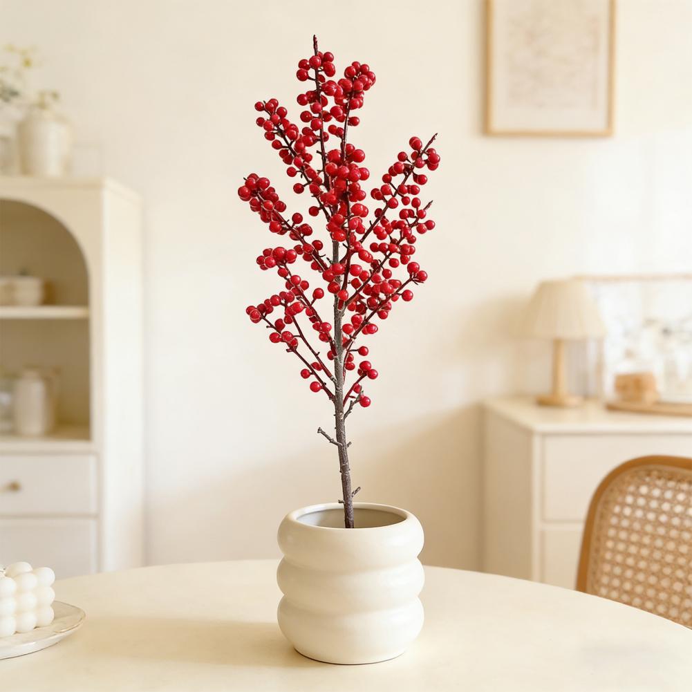 Long-lasting Fake Berries No Maintenance Artificial Flowers Artificial Holly Berries Decoration Realistic Faux Berries Flexible