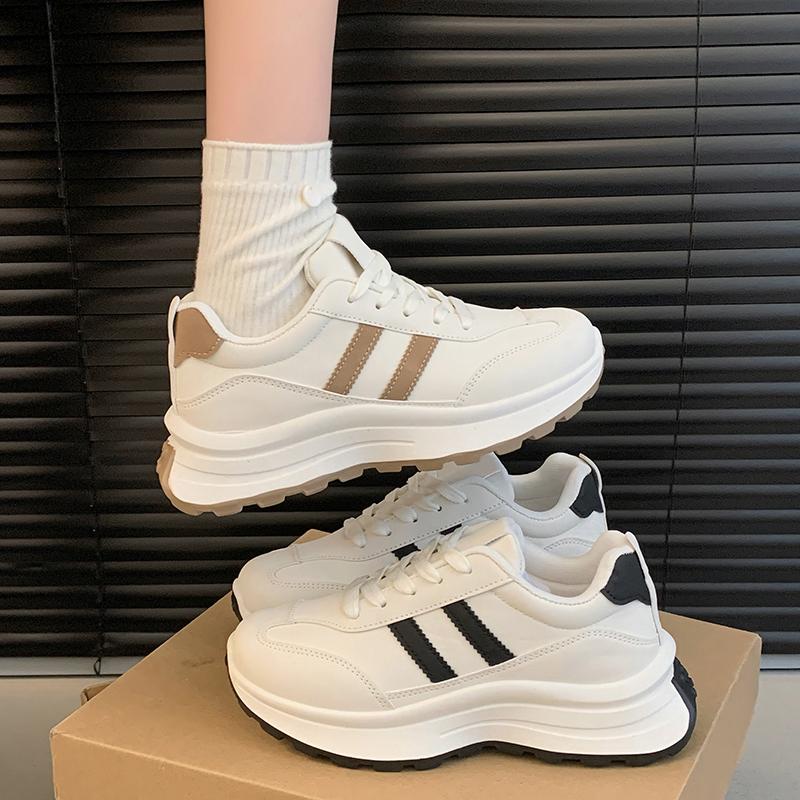 2025 Spring New Women's Casual Shoes Thick Bottom Anti-Slip Versatile Korean Style Trendy Running Shoes Student Footwear