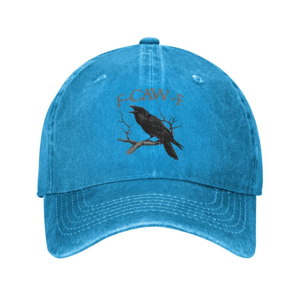 Washed Baseball Cap Black Crow F Caw F Funny Black Bird Summer Trucker Hat For Unisex Casual Outdoor Sports Sun Baseball Caps
