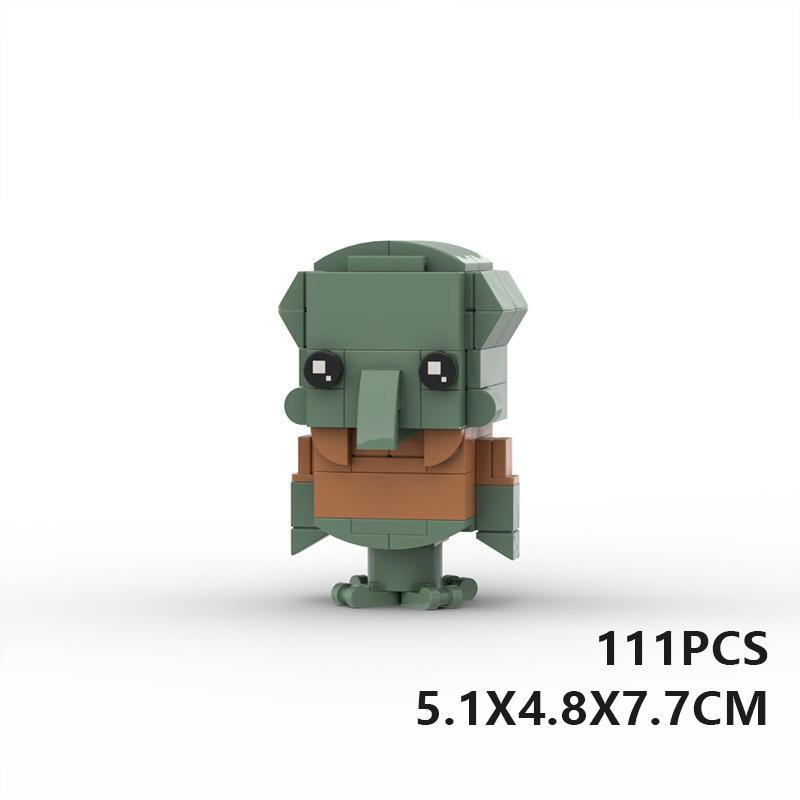 Domestic Building Block Compatible With Spongebob Squarepants Series Square Head Boy Children'S Educational Diy Assembly Set Gift