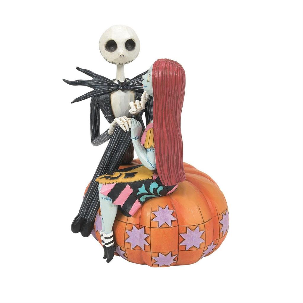 Enesco Jack and Sally Sitting On a Size 11 X 12 X DTR6014358 Statue/Figure "Disney Traditions" Pumpkin, 16.5 Cm,