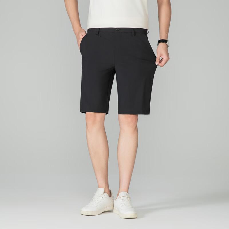 ROMON Men's Ice Silk Stretch Casual Suit Shorts