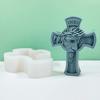 3D Virgins Candle Silicone Mold Cross Resins Molds DIY Aromatherapy Candle Making Gypsum Mold for Religious Enthusiasts