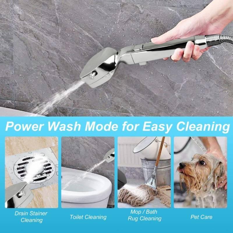 Supercharged Shower Head Set, Stainless Steel Material, Rainfall Function, Four Gear Adjustment