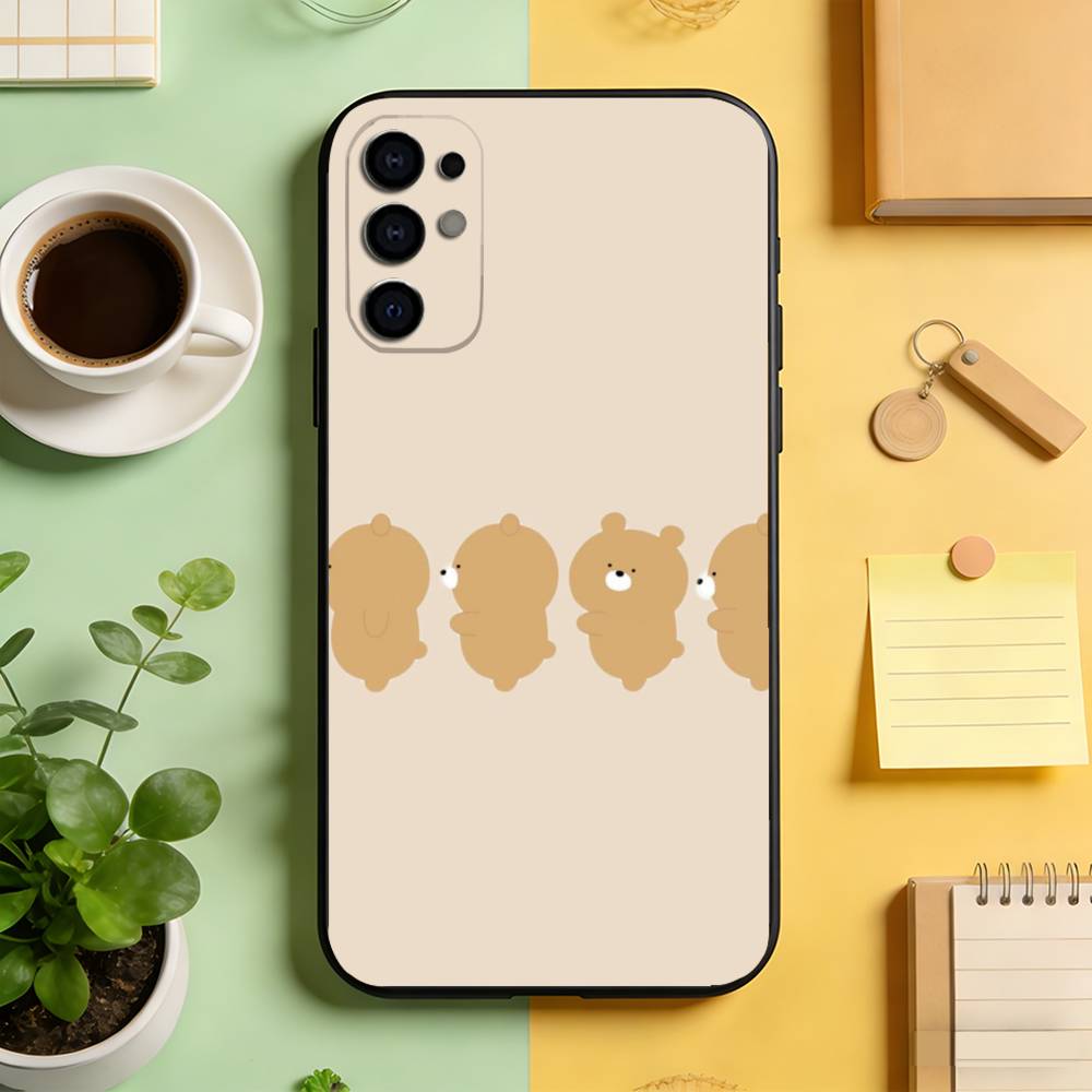 Cute Little Bear  Phone Case For Samsung S25,S24,S21,S22,S23,S30,Ultra,S20,Plus,Fe,Soft Silicone Black Cover