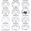 1Pc Faucet Decorative Cover Stainless Steel Chrome Finish Faucet Accessories Multi Size Shower Kitchen Water Pipe Wall Covers
