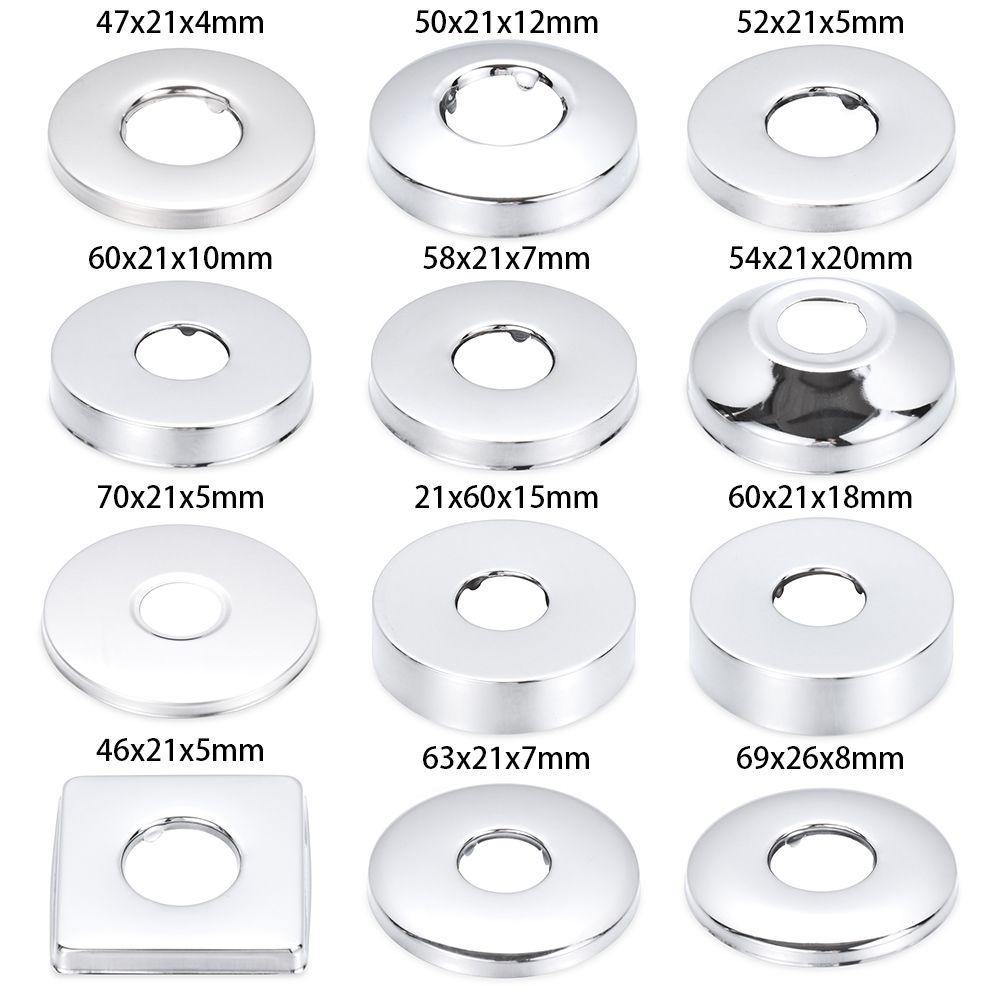 1Pc Faucet Decorative Cover Stainless Steel Chrome Finish Faucet Accessories Multi Size Shower Kitchen Water Pipe Wall Covers