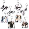 Popular Korean Fashion Kpop Girls Band Keychain for Women Man Bag Accessories Bag Key Chain Ring Keychains Jewelry Fans Gift