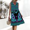 Plus Size V Neck Sleeveless Mountain Brook Forest Print For Eco Tourism Getaway