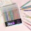Metallic Glitter Gel Pens, 12 Colors 1.0mm Fine Tip,for Adult Coloring Book, Kids Drawing Art Supplies, Scrapbook, Sparkle