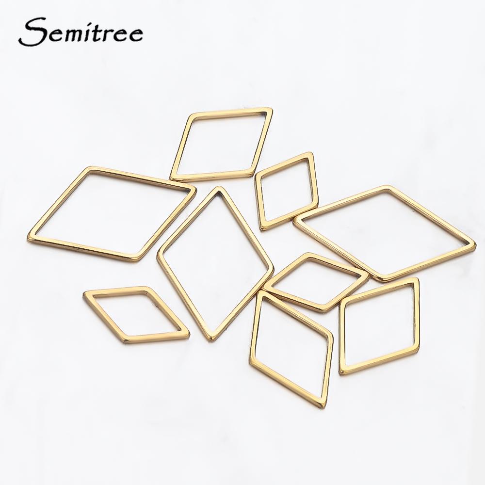 20pcs Stainless Steel Rhombus Charms for Bracelet Connector Necklace Pendants Handmade Earrings DIY Jewelry Making  Accessories