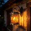 Antique Bronze Solar Flame Lantern: Decorative Outdoor Garden Lamp for a Retro Courtyard Atmosphere