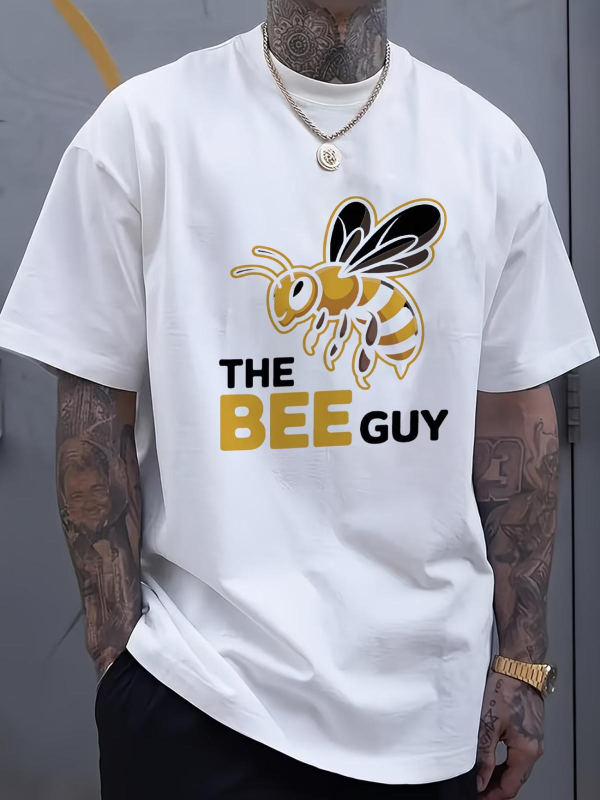 Men s Casual T-Shirt Black The Bee Guy Graphic Tee for Casual Attire Unisex T-Shirt XXXXL