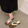 Summer Women Platform Flip Flop Outdoor Clip Toe Flats Slide Ladies Casual Beach Vacation Slippers