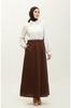 Women's Style Big Size Skirt Feride Buttoned Skirt