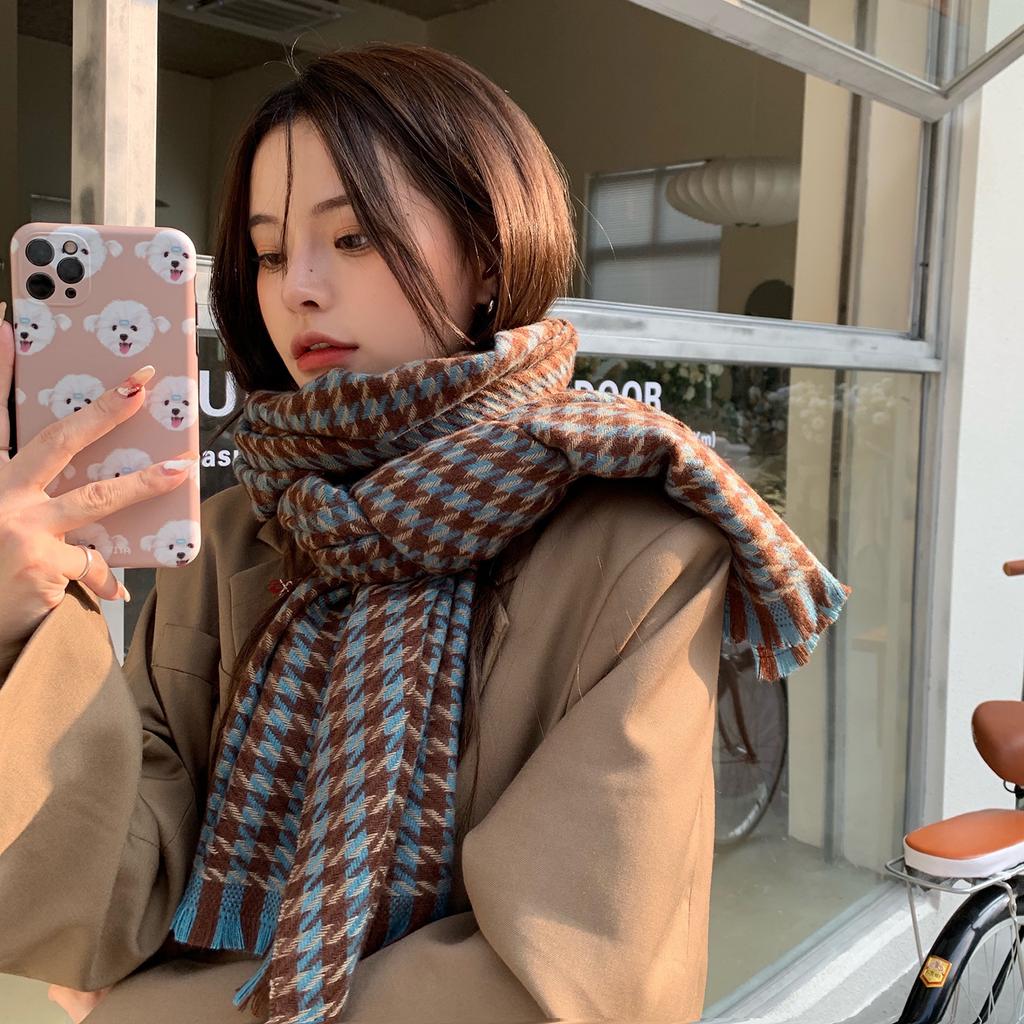 Korean Style New Scarf for Women in Winter Versatile Imitation Cashmere Ins Trendy Warm Student Scarf Thickened Shawl for Men in Autumn and Winter