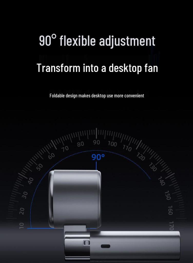 Portable USB Foldable Handheld Fan with Digital Display and Semiconductor Refrigeration Technology.