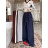Southeast Asia Women's White Floor-Length Wide-Leg Casual Pants