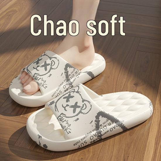 Men's Cozy Down-Feeling Cotton Slippers: Non-Slip, Waterproof, Thick Sole for Autumn/Winter.