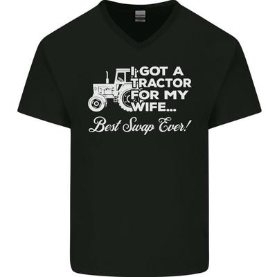 Tractor For My Wife Best Swap Ever Farmer Mens Beak Cotton T-Shirt - Men's Summer Cotton Graphic Tee