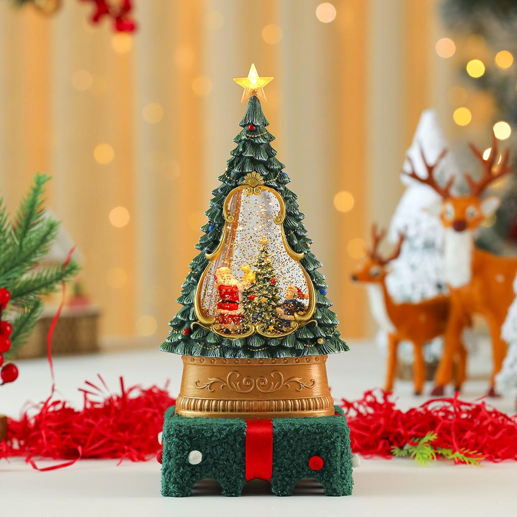 Ornament Christmas Tree With Lights Music And Snow Effect Holiday Decor Gift