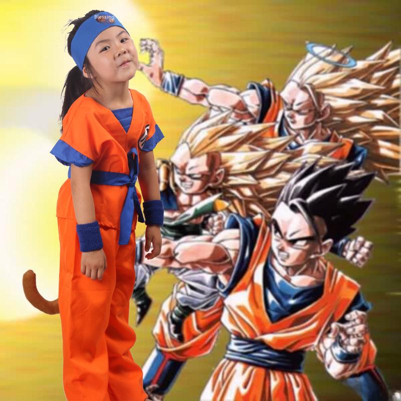 Set de costume cosplay de Ziua Copilului Dragon Ball Goku pentru băieți și fete