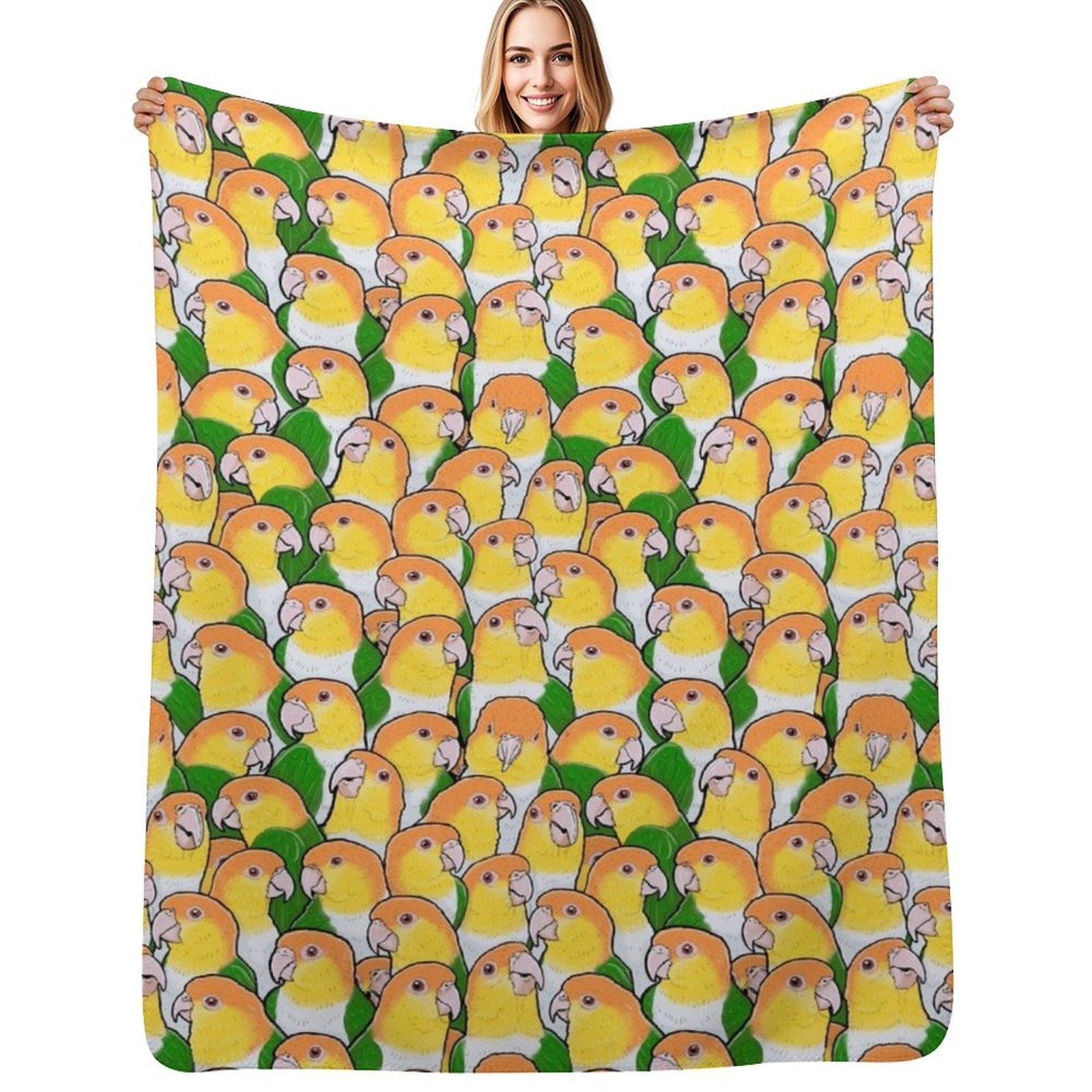

White-bellied Caique Parrots Throw Blanket Luxury Thicken Stuffeds Luxury Vintage Blankets 30x40in