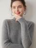 Cashmere Women's Loose Fit Half-High Neck Rolled Hem Pullover Sweater
