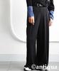 Antiqua Soft Size Size Large Women's Pin-Tuck Wide-Leg Pants, Material, AY-00078, Black, 05,