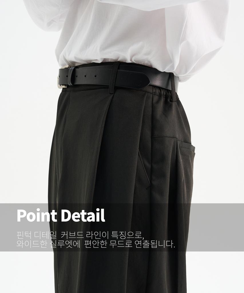 TRIP LE SENS Fw Side Pintuck Curved Pants_Black