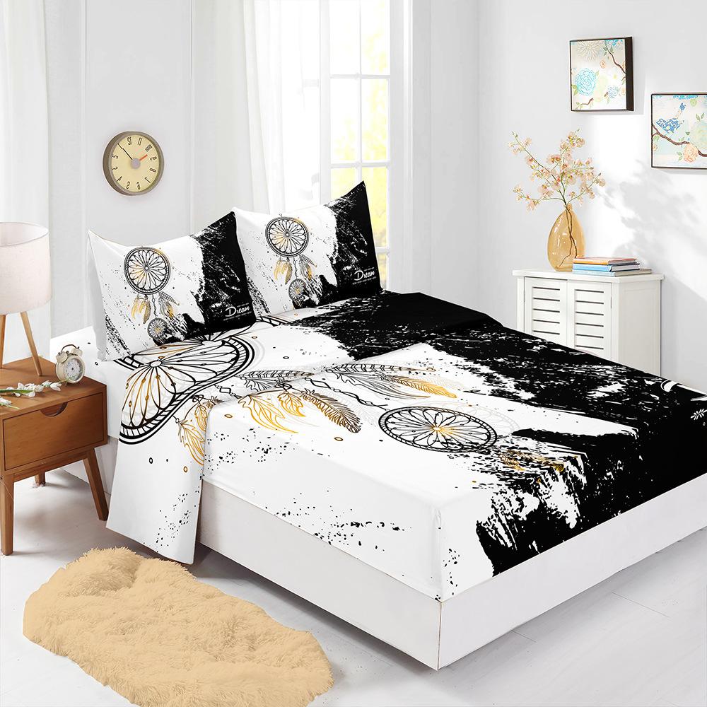 

Dream Catcher Wind Chimes Four-Piece Set Mattress Sheet Mattress Protective Cover Bedding (90cm * 190cm * 40cm) Pillowcase * 1