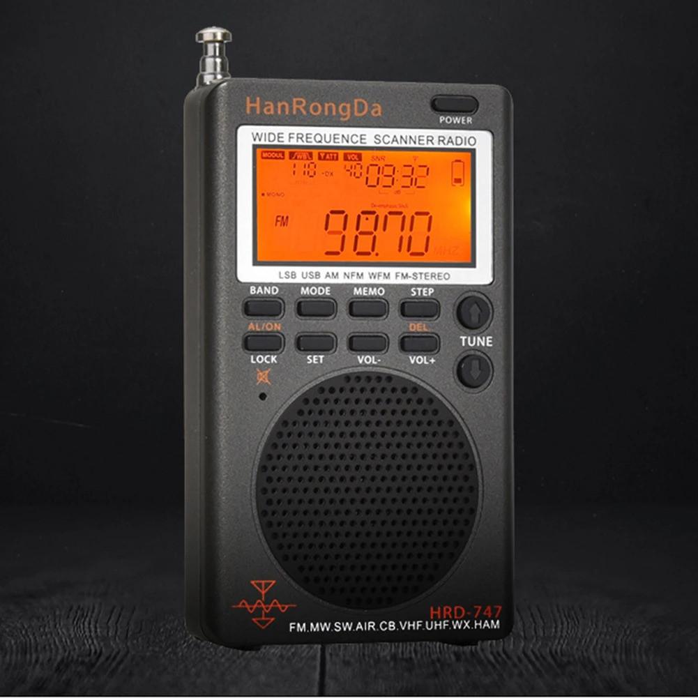 Portable Radio NOAA Alert Full-Band Mini Radio Receiver FM/MW/SW/SSB/LSB/AIR/CB/VHF(UHF)/UBD/WX/HAM