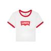 Levis T-Shirt mit Buchstabenprint, Rundhalsausschnitt, kurzen Ärmeln, Damen-Tops, Weiß A3523-0061