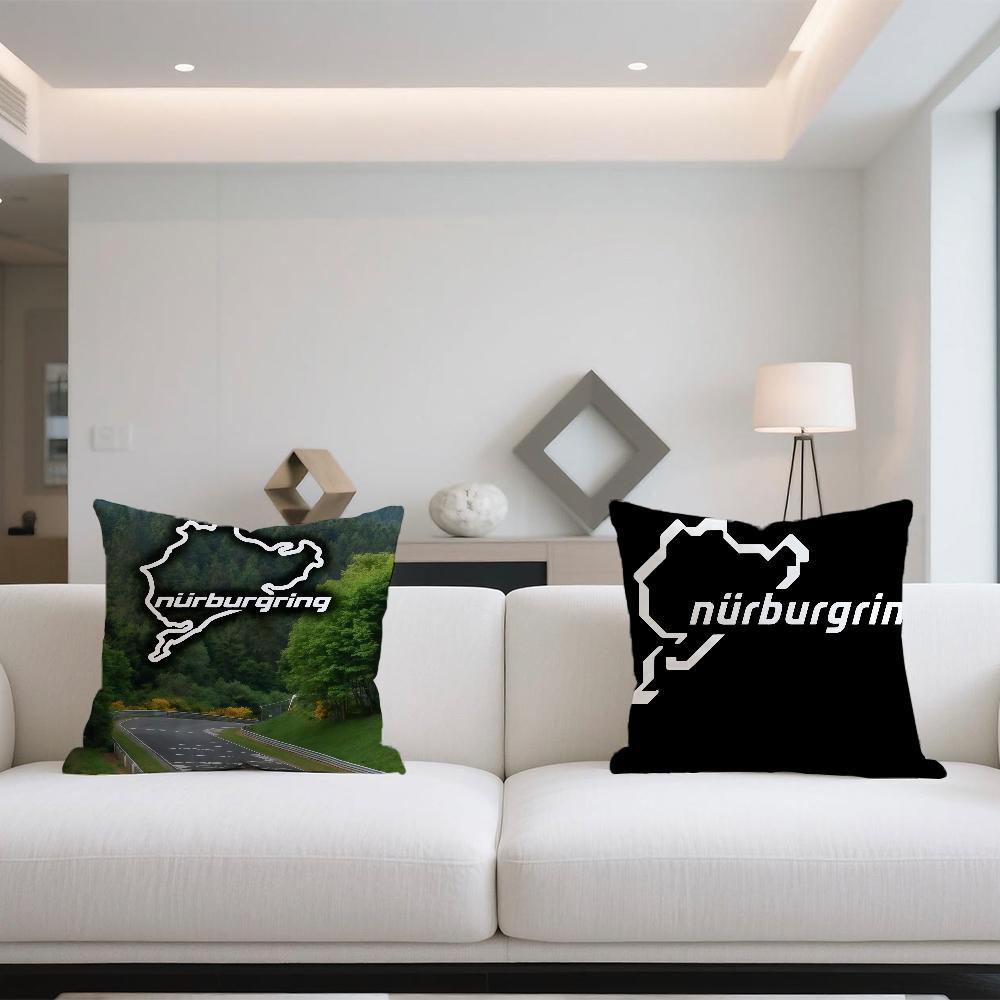 N-Nurburgring Race Track Car Cushion Cover For Sofa Car Office Cafe Soft And Comfortable Double-Sided Printing Pillow Cover