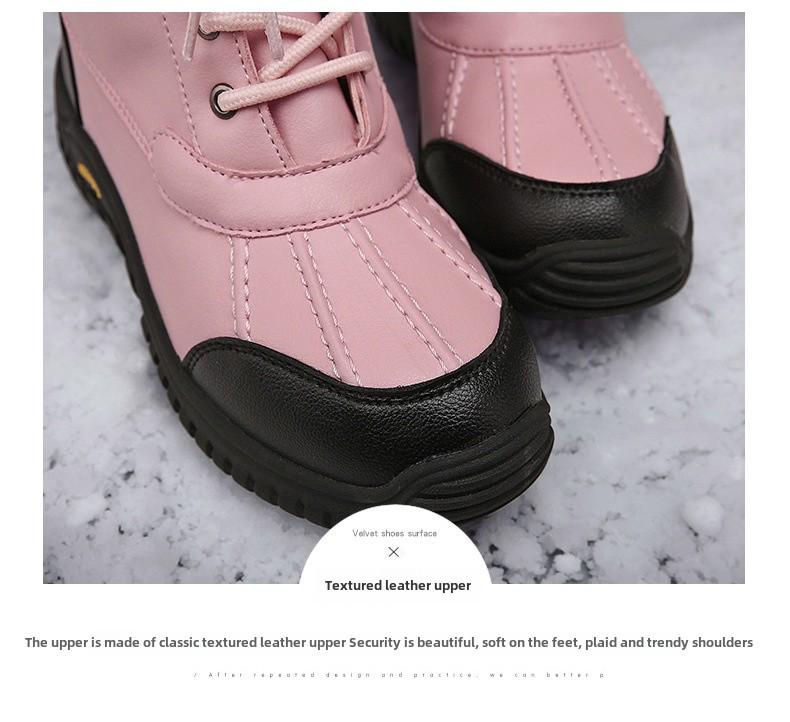 Women's Winter Snow Boots: Velvet-Lined, High-Top, Trendy, Warm Outdoor Footwear.