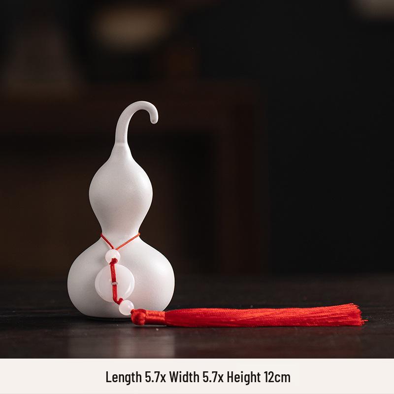 Yellow Clay Gourd Ceramic Ornament for Feng Shui: Fill Missing Corners In Southwest and Northeast, Enhance Gen Kun Palace, Balance Earth Elements.