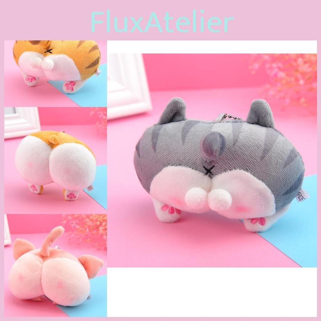 Adorable Corgi Butt Plush Keychain Soft Pp Cotton Animal Toy Key Ring Cute