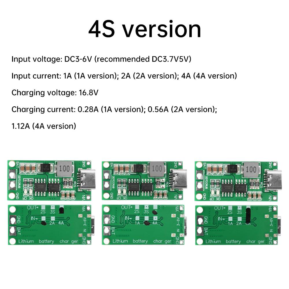 1-10PCS Type C BMS 2S 3S 4S 1A 2A 4A 18650 Lithium Battery Charger Board USB C Step-up Boost Module For Li-Po Polymer Power Bank