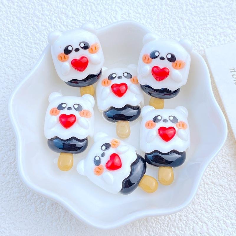 10Pcs New Cute Resin Cartoon Cat Bear Rabbit Pig Lollipop Flat Back Parts Embellishments For Hair Bows