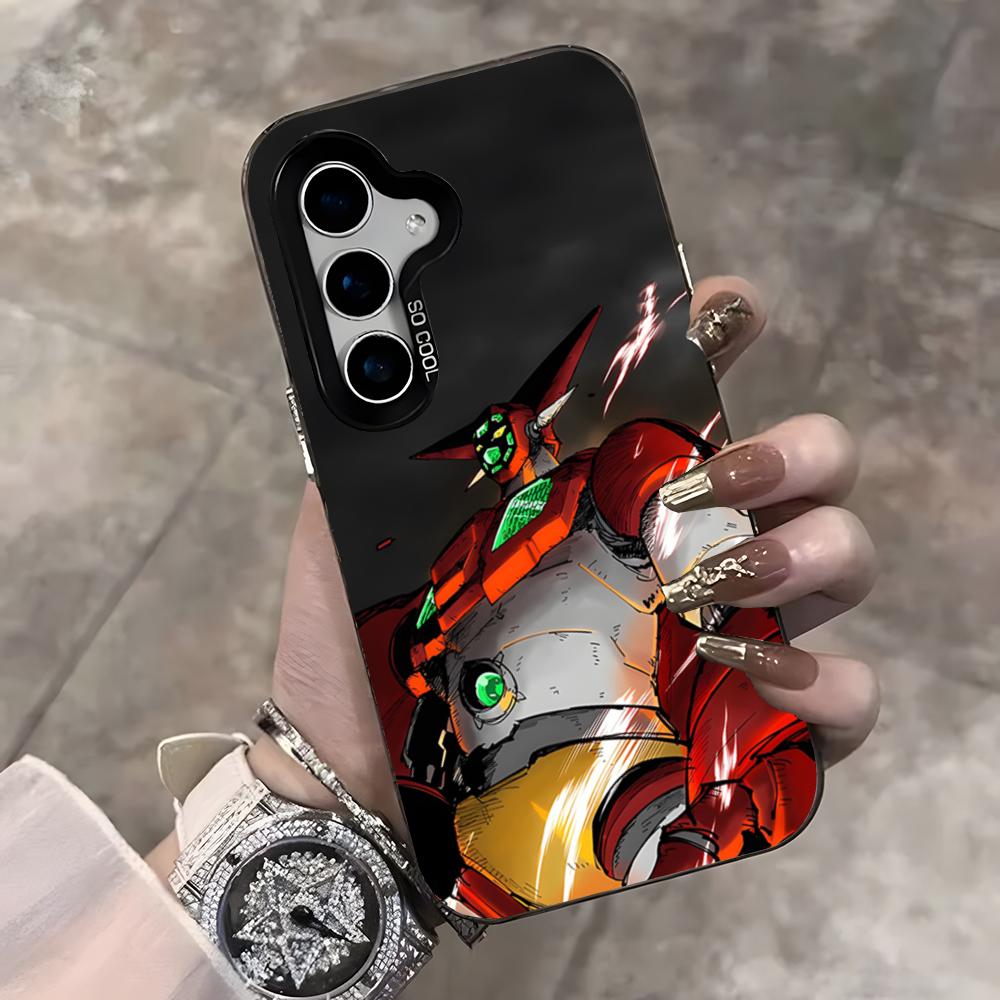 Getter Robo Phone Case For Samsung S25 Ultra S23 S22 S21 S20 Ultra Plus S24 Fe A54 A55 Color Silver Cover
