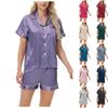 Women's Ice Silk Pajamas, Satin Oversized Short Sleeved Shorts, Home Wear