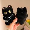 1/4Pcs Cartoon Plush Small Black Cat Keychain Sweet Cute Animal Doll Pendant Backpack Hangings Decoration Birthday Gifts